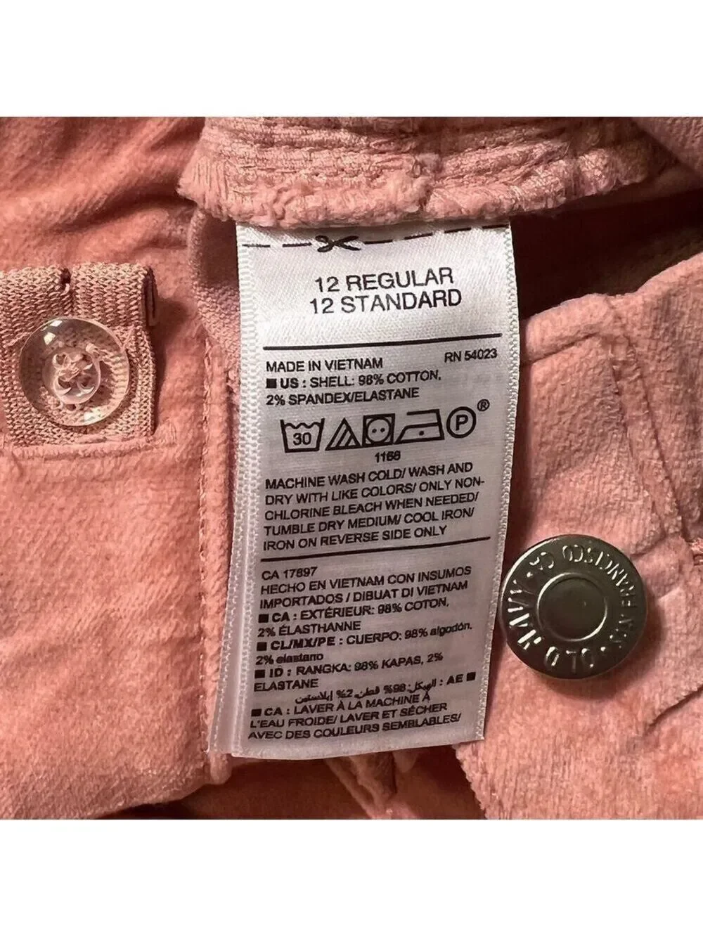 5/$25 ⭐️ Old Navy NEW Girls Velvet Jeans sz 12 Jeggings Dusty Rose Pink Pants
